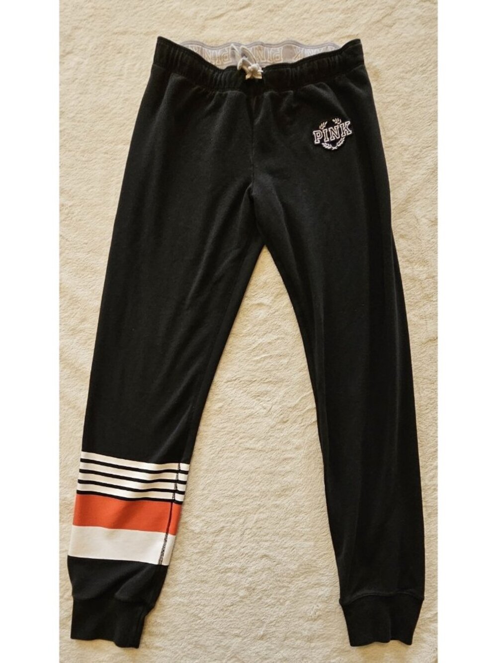 Victoria's Secret Pink French Terry Drawstring Waist Gym Pant Black Small